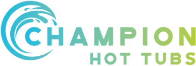 Champion Hot Tubs logo with a blue wave design forming a "C" before the company name.